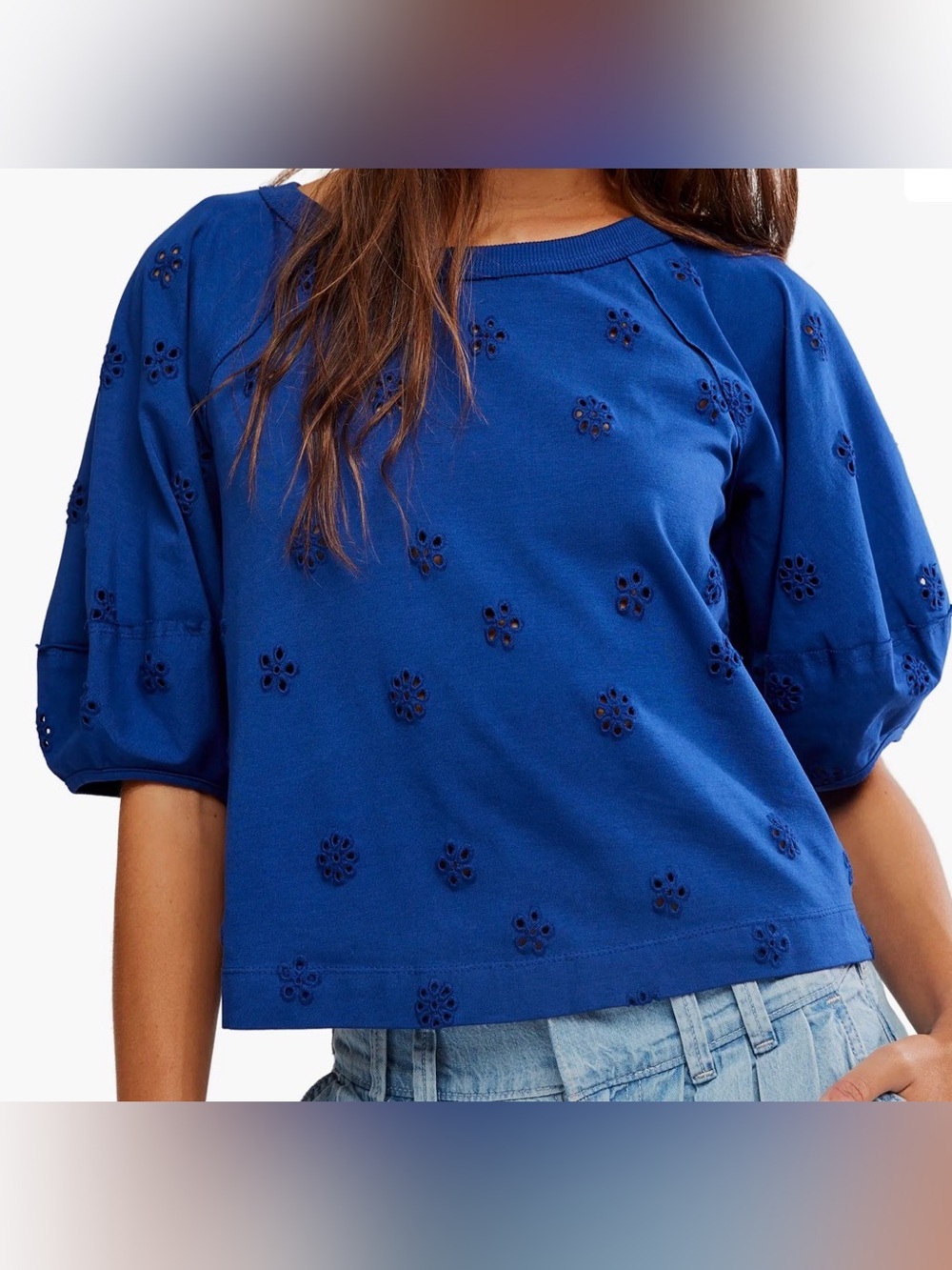 Free People Jessie Eyelet Tee